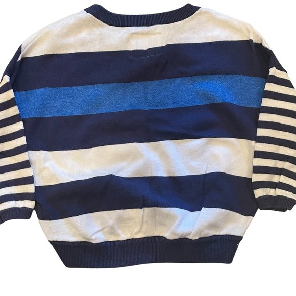 Justice Vintage Striped (White and Blue) Sweater - Size 10 - Like New Condition - Picture 2 of 3